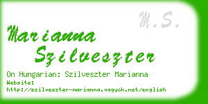 marianna szilveszter business card